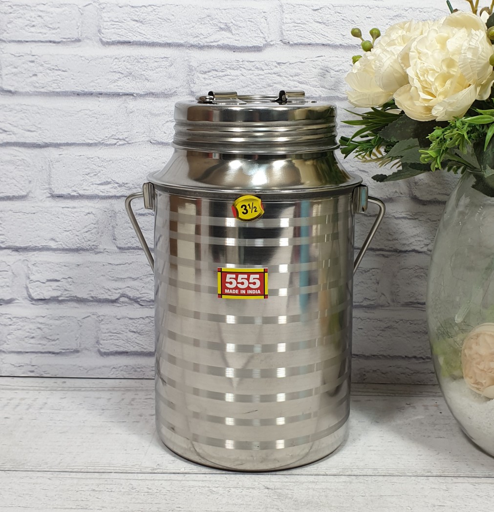 ظرف روغن(شیر)دبه استیل 3.5لیتری