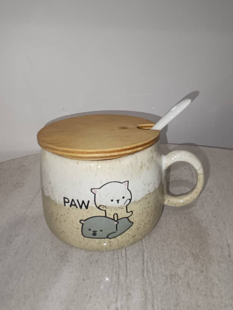 لیوان ماگ قاشقدار درب دار