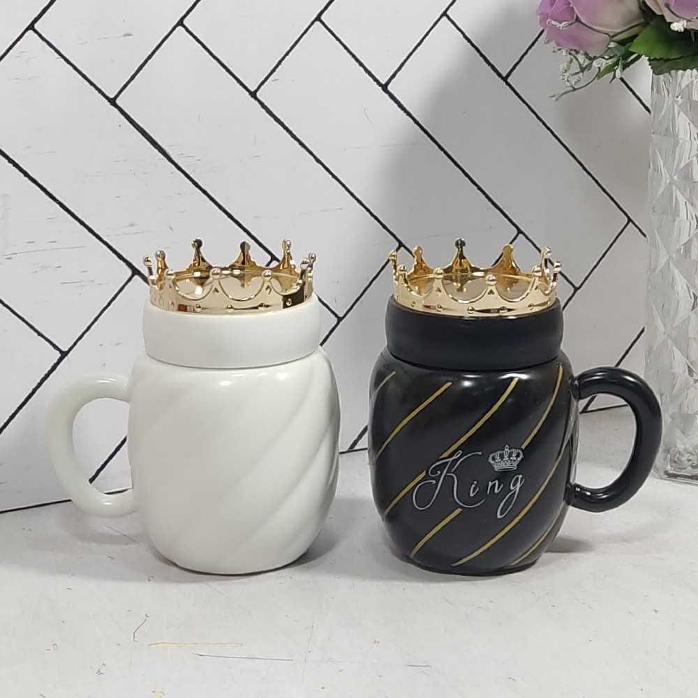 ماگ درب آینه ای طرح تاج سرامیکی